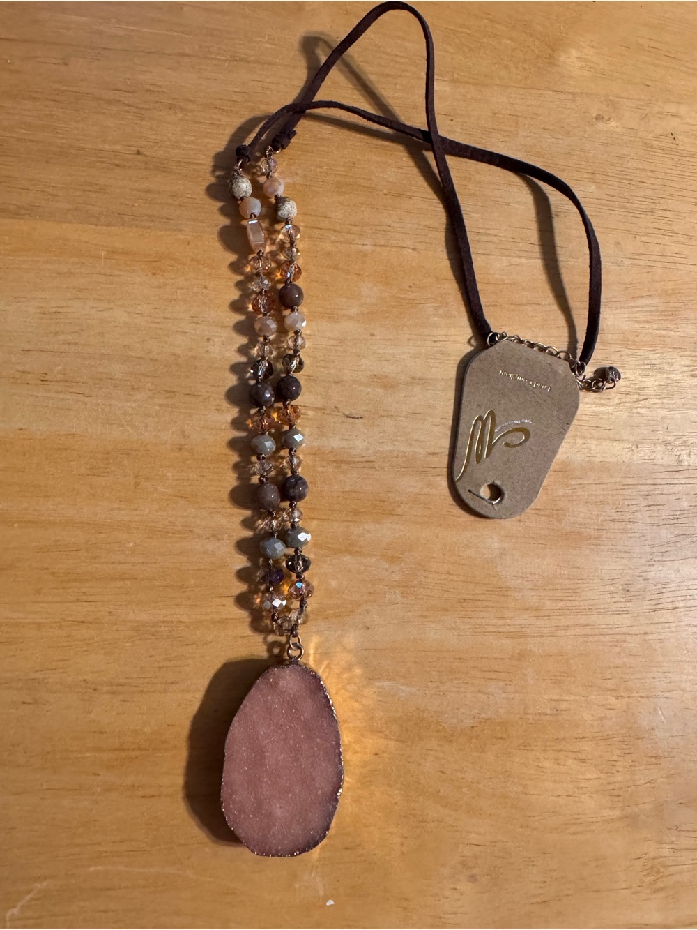 Chunky W Semi Precious Stones Druzy Necklace